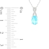 Thumbnail Image 1 of Oval Aquamarine and 0.04 CT. T.W. Diamond "X" Drop Pendant in 10K White Gold