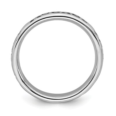 Stackable Expressions™ 3.5mm Black Enamel "Mother" Ring in Sterling Silver