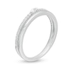 Thumbnail Image 2 of 0.18 CT. T.W. Oval Diamond Double Row Anniversary Band in 14K White Gold