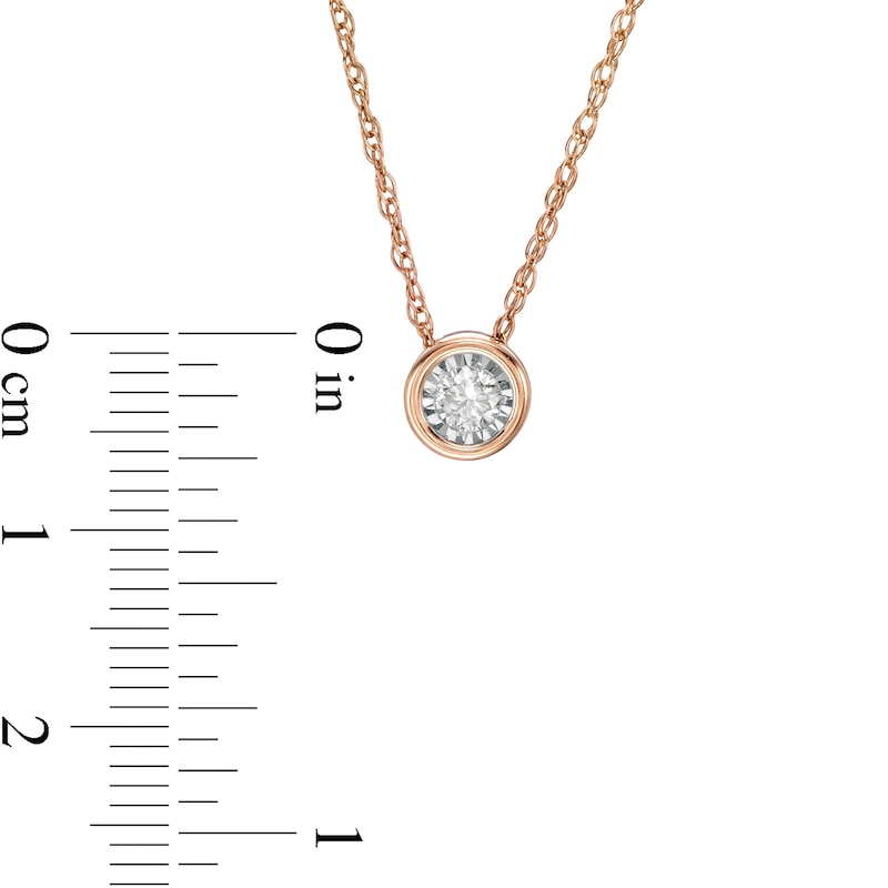 0.10 CT. Diamond Solitaire Necklace in 10K Rose Gold|Peoples Jewellers