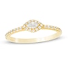 0.23 CT. T.W. Marquise Diamond Sideways Frame Engagement Ring in 10K Gold