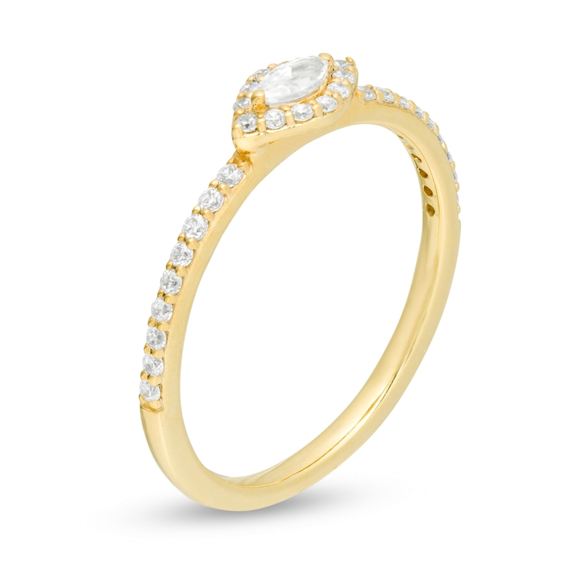 0.23 CT. T.W. Marquise Diamond Sideways Frame Engagement Ring in 10K Gold|Peoples Jewellers
