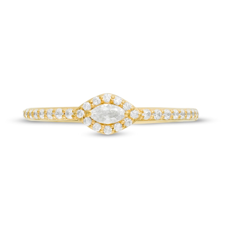 0.23 CT. T.W. Marquise Diamond Sideways Frame Engagement Ring in 10K Gold|Peoples Jewellers