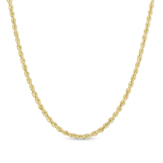 Gauge Glitter Rope Chain Necklace in Hollow 14K Gold