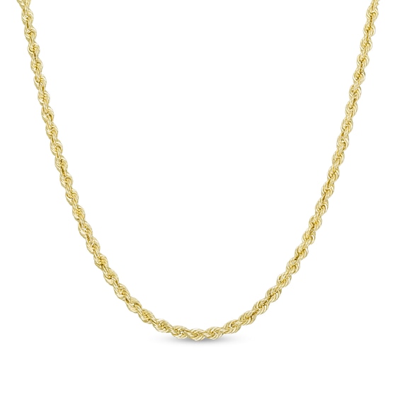 Gauge Glitter Rope Chain Necklace in Hollow 14K Gold