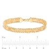 Thumbnail Image 3 of Bar and Beaded Link Rope Chain Border Bracelet in 10K Gold - 7.5"