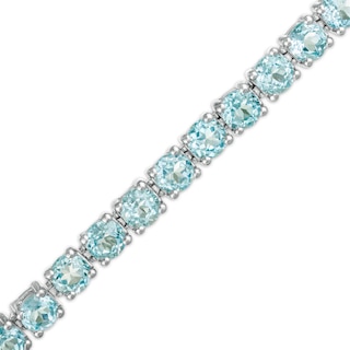 4.0mm Blue Topaz Tennis Bracelet in Sterling Silver