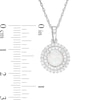 6.5mm Lab-Created Opal and White Sapphire Double Frame Pendant in Sterling Silver