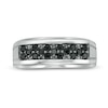 Thumbnail Image 3 of Men's 0.45 CT. T.W. Black Diamond Zig-Zag Anniversary Band in Sterling Silver