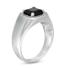 Thumbnail Image 2 of Men's 8.0mm Square Onyx and 0.18 CT. T.W. Diamond Octagonal Frame Ring in Sterling Silver