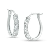 Diamond Accent Twist Hoop Earrings in Sterling Silver