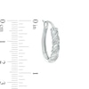 Diamond Accent Twist Hoop Earrings in Sterling Silver