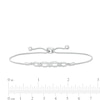 0.04 CT. T.W. Composite Diamond Alternating Oval and Tilted Square Bolo Bracelet in Sterling Silver - 9.5"