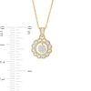 Thumbnail Image 2 of 0.23 CT. T.W. Composite Diamond Scallop Frame Flower Pendant in Sterling Silver with 14K Gold Plate