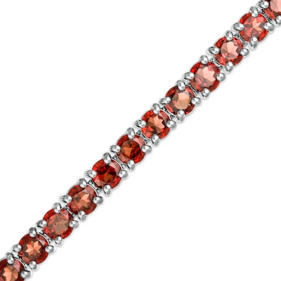 4.0mm Garnet Tennis Bracelet in Sterling Silver