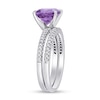 Thumbnail Image 2 of 8.0mm Cushion-Cut Amethyst and 0.23 CT. T.W. Diamond Bridal Set in 14K White Gold