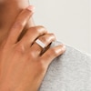 Thumbnail Image 1 of Vera Wang Men 0.145 CT. T.W. Black Diamond Bar Ring in Sterling Silver