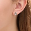 0.08 CT. T.W. Enhanced Black and White Diamond Teardrop Stud Earrings in 10K Rose Gold