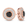 Thumbnail Image 0 of 0.45 CT. T.W. Enhanced Black Composite and White Diamond Frame Stud Earrings in 10K Rose Gold