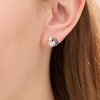 Thumbnail Image 1 of 0.23 CT. T.W. Enhanced Black and White Diamond Love Knot Stud Earrings in 10K Rose Gold