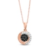 0.23 CT. T.W. Enhanced Black and White Diamond Swirl Pendant in 10K Rose Gold