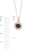 0.23 CT. T.W. Enhanced Black and White Diamond Swirl Pendant in 10K Rose Gold