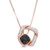 Thumbnail Image 2 of 0.23 CT. T.W. Enhanced Black Composite and White Diamond Tilted Cushion Frame Two Piece Pendant in 10K Rose Gold