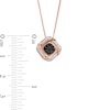 Thumbnail Image 3 of 0.23 CT. T.W. Enhanced Black Composite and White Diamond Tilted Cushion Frame Two Piece Pendant in 10K Rose Gold