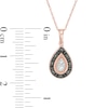 0.067 CT. T.W. Enhanced Black and White Composite Diamond Teardrop Pendant in 10K Rose Gold