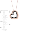 Thumbnail Image 3 of 0.18 CT. T.W. Black Diamond Tilted Heart Outline Pendant in 10K Rose Gold