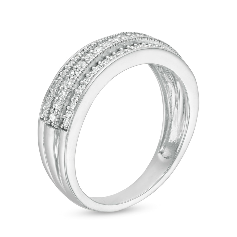 0.29 CT. T.W. Diamond Multi-Row Vintage-Style Band in 10K Gold|Peoples Jewellers