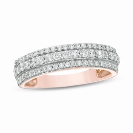 0.45 CT. T.W. Diamond Multi-Row Band in 10K Rose Gold