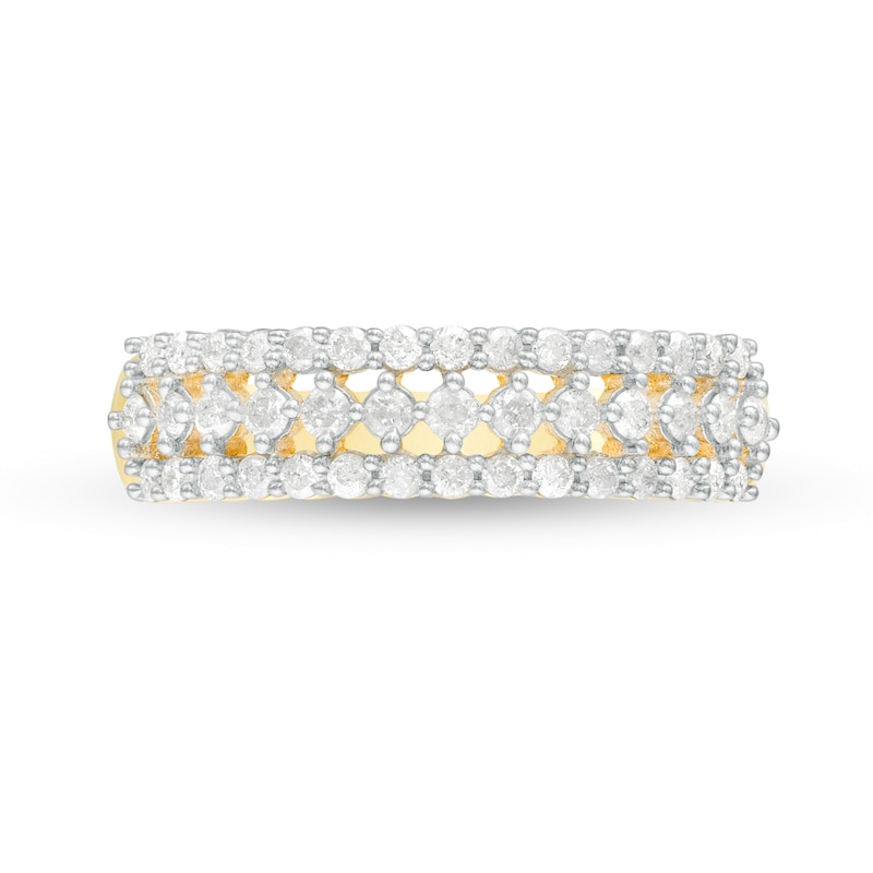 0.45 CT. T.W. Diamond Multi-Row Band in 10K Gold|Peoples Jewellers