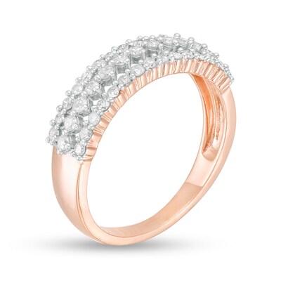 0.45 CT. T.W. Diamond Multi-Row Band in 10K Rose Gold