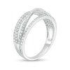 Thumbnail Image 2 of 0.45 CT. T.W. Diamond Multi-Row Crossover Band in 10K White Gold