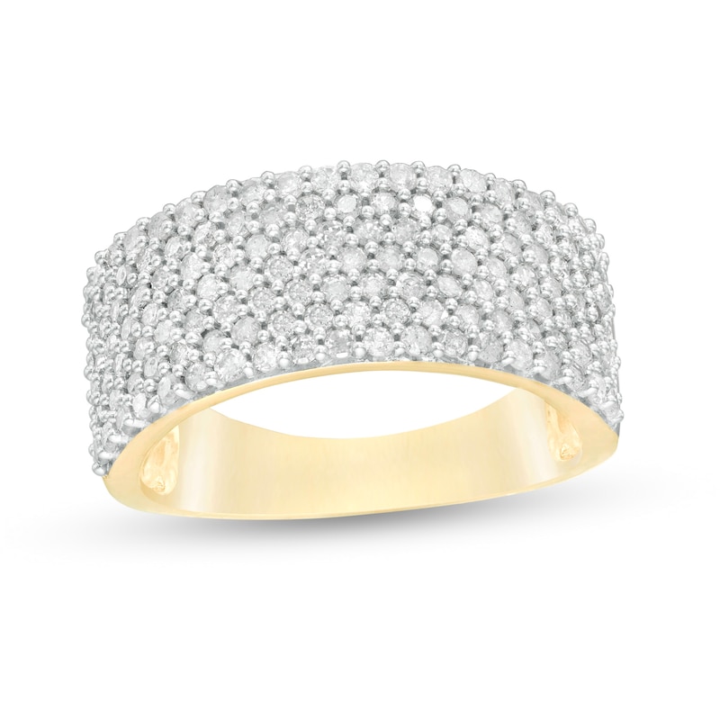 0.96 CT. T.W. Diamond Multi-Row Band in 10K Gold|Peoples Jewellers