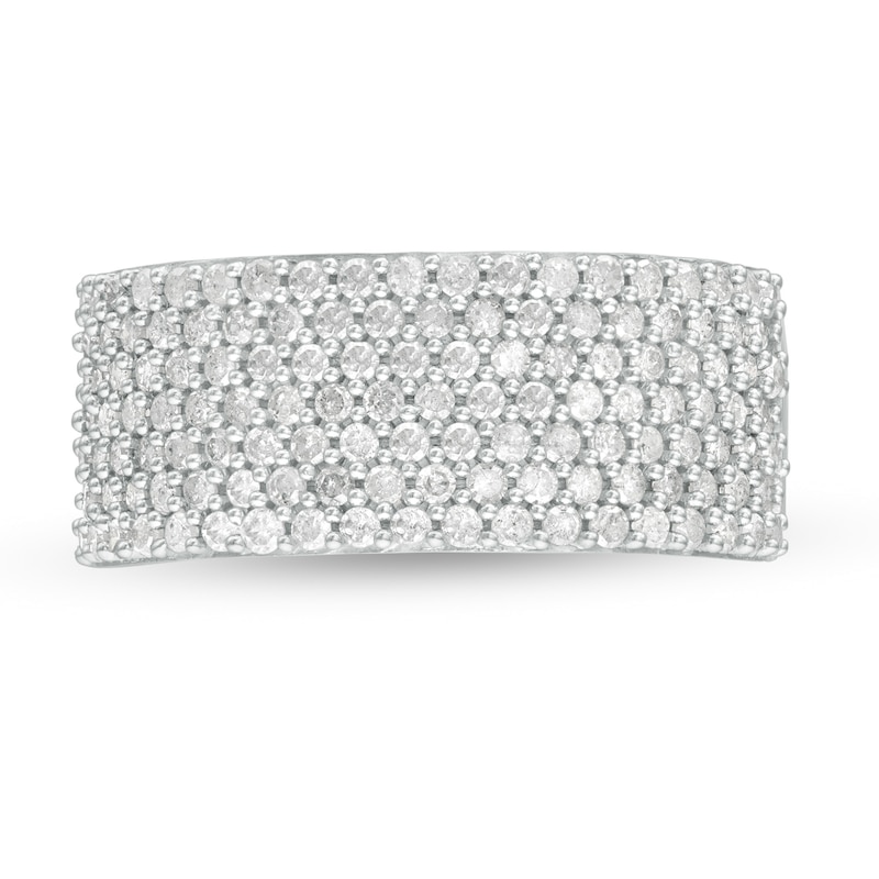 0.96 CT. T.W. Diamond Multi-Row Band in 10K Gold