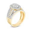 Thumbnail Image 2 of 1.95 CT. T.W. Composite Diamond Double Oval Frame Multi-Row Bridal Set in 10K Gold