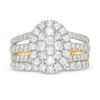 Thumbnail Image 3 of 1.95 CT. T.W. Composite Diamond Double Oval Frame Multi-Row Bridal Set in 10K Gold