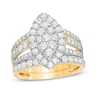 Thumbnail Image 0 of 1.95 CT. T.W. Composite Diamond Double Marquise Frame Multi-Row Bridal Set in 10K Gold