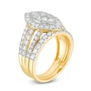 Thumbnail Image 2 of 1.95 CT. T.W. Composite Diamond Double Marquise Frame Multi-Row Bridal Set in 10K Gold