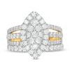 Thumbnail Image 3 of 1.95 CT. T.W. Composite Diamond Double Marquise Frame Multi-Row Bridal Set in 10K Gold