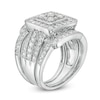 Thumbnail Image 2 of 1.45 CT. T.W. Composite Diamond Cushion Frame Multi-Row Three Piece Bridal Set in 10K White Gold