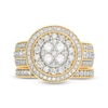 Thumbnail Image 4 of 1.45 CT. T.W. Composite Diamond Double Frame Multi-Row Vintage-Style Bridal Set in 10K Gold