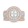 Thumbnail Image 3 of 1.45 CT. T.W. Composite Diamond Double Frame Multi-Row Vintage-Style Bridal Set in 10K Rose Gold