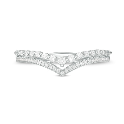 0.23 CT. T.W. Diamond Double Chevron Anniversary Band in 10K Gold