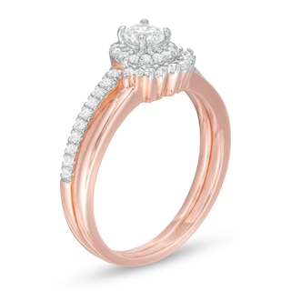 0.45 CT. T.W. Diamond Frame Bridal Set in 10K Rose Gold