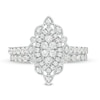 Thumbnail Image 3 of 0.95 CT. T.W. Multi-Diamond Scallop Marquise Frame Vintage-Style Bridal Set in 10K White Gold