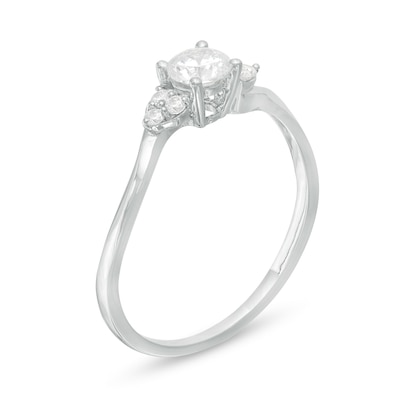 0.29 CT. T.W. Diamond Bypass Tri-Sides Engagement Ring in 10K Gold