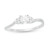 Thumbnail Image 3 of 0.29 CT. T.W. Diamond Bypass Tri-Sides Engagement Ring in 10K White Gold